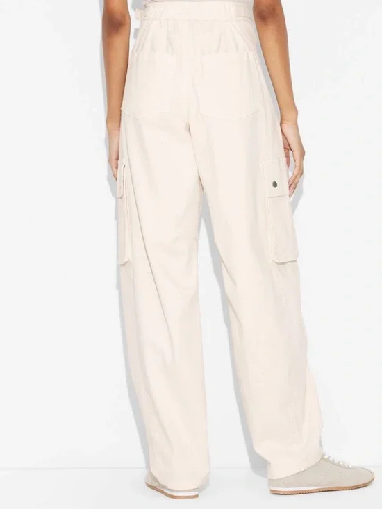 Wild Fable Women's Mid-Rise Barrel Cargo Pants Dog Bone - S - Picture 3 of 10